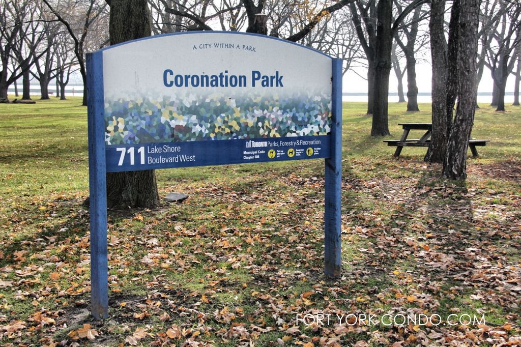 Coronation Park located south of Liberty Village at the lake shore