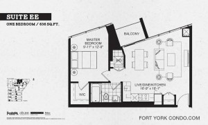 Garrison Point 1 bedroom podium floor plan 636 sq ft