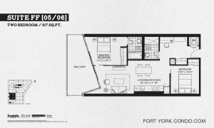 Garrison Point 2 bedroom podium floor plan 817 sq ft