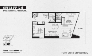 Garrison Point 2 bedroom podium floor plan 850 sq ft