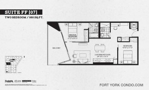 Garrison Point 2 bedroom podium floor plan 868 sq ft