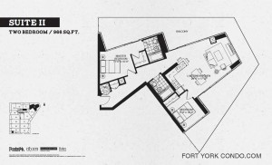 Garrison Point 2 bedroom podium floor plan 966 sq ft