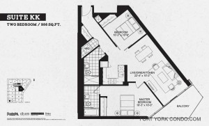 Garrison Point 2 bedroom podium floor plan 986 sq ft