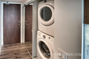 Forward Condos at 70 Queens Wharf Rd has full sized laundry machines